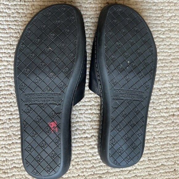 Black Donald Pliner leather slides size 8 - Picture 3 of 4